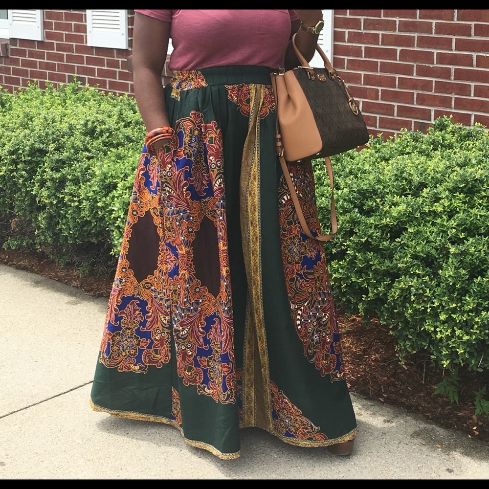 Green Ankara skirt
